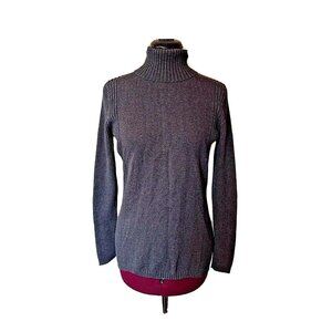 Leo & Nicole Gray Ribbed Turtleneck Sweater Women’s Size M Long Sleeve Pullover